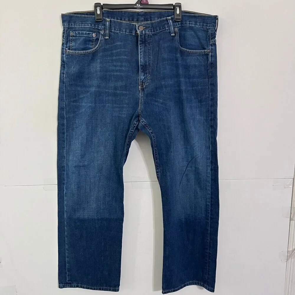 Levis 569 Mens Jeans Size 40W 30L Dark Blue Loose Fit High Rise Pants
